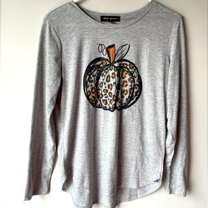 Grey, Halloween, pumpkin, long sleeve